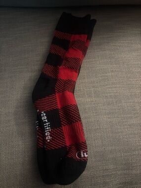 Lug Buffalo Check Red Crew Socks NWOT